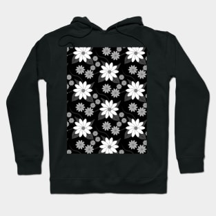 Black and white flower pattern Hoodie